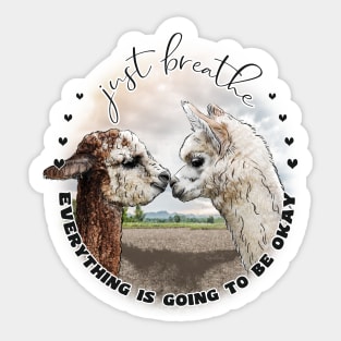 Just Breath Adorable Alpacas Sticker